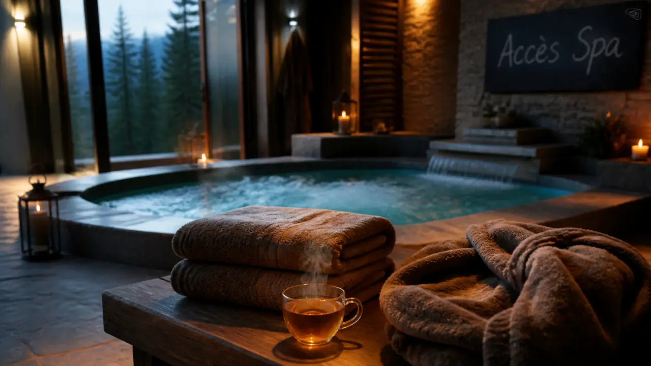 Hotel spa dans le vercors : accès jacuzzi, hammam et sauna, serviettes et tisane