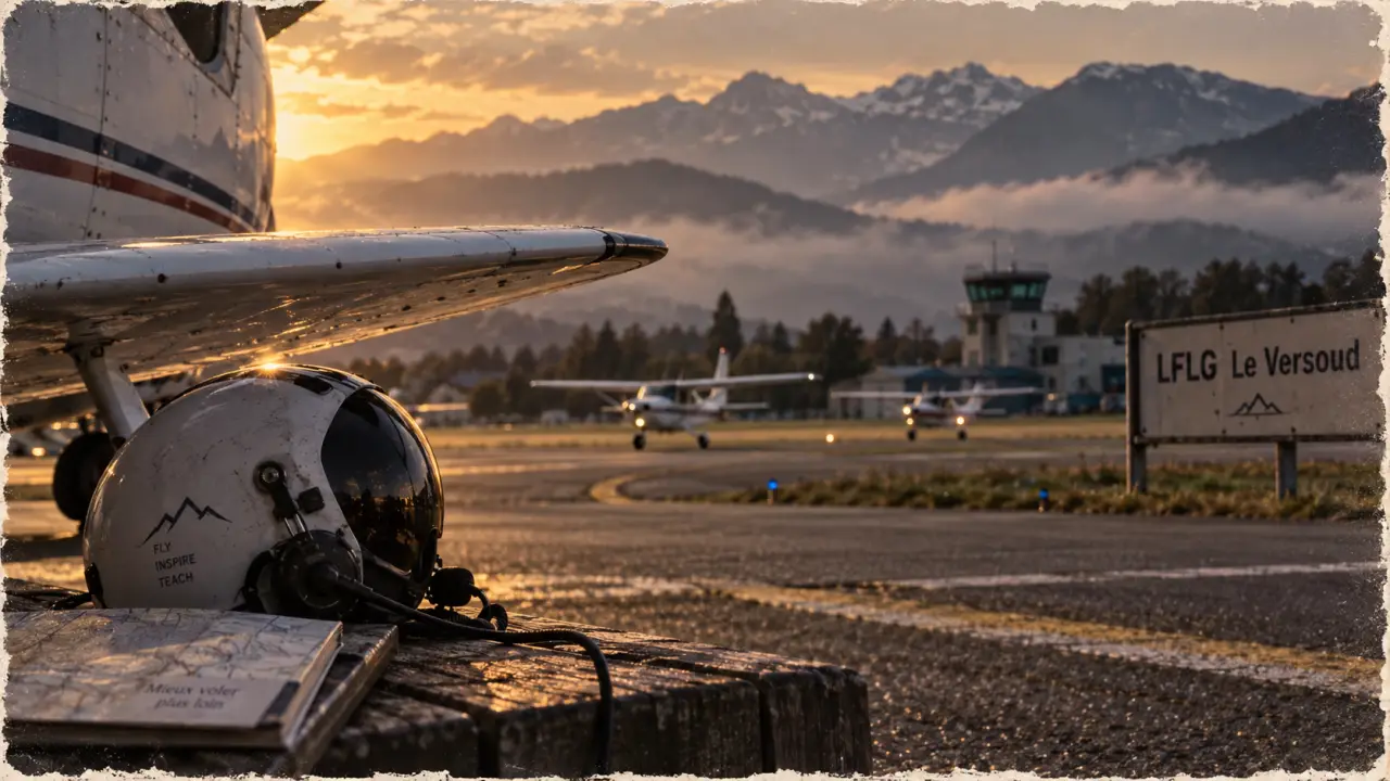 Aérodrome grenoble Le Versoud : avions légers et piste