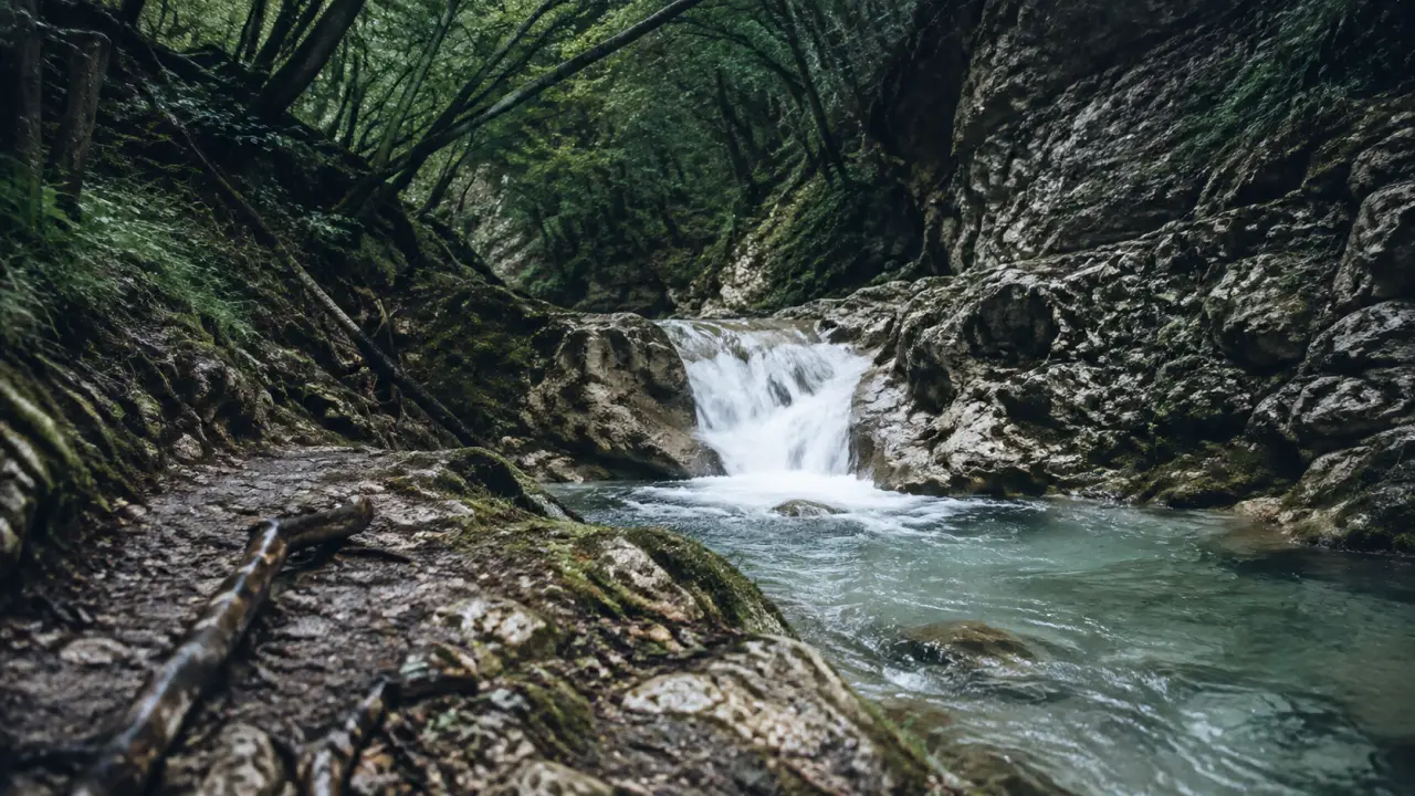 Cascade du Furon à Sassenage : eau fraîche dans les gorges