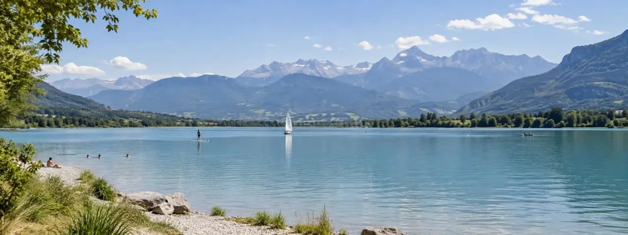 Lac Grenoble de plaine pour baignade et activités nautiques