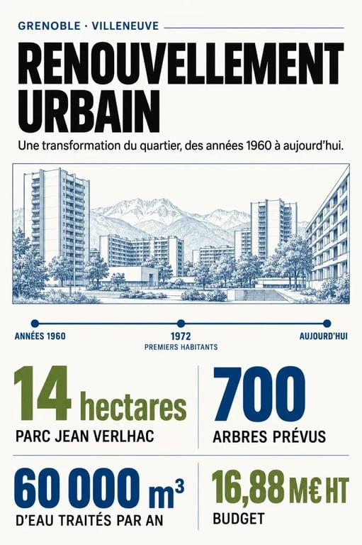 Villeneuve Grenoble : frise historique et chiffres du renouvellement urbain