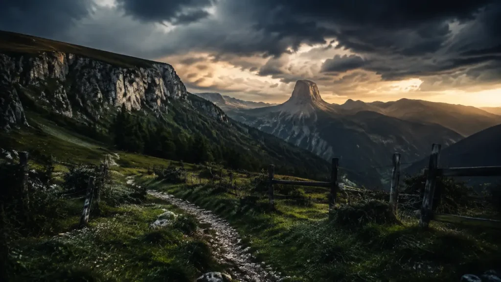 Le trieve : Vercors et Mont Aiguille au crépuscule