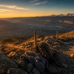 Vue randonnée moucherotte vers Grenoble, Vercors, Alpes au coucher du soleil