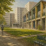 Villeneuve Grenoble : parc Jean Verlhac, Arlequin et passerelles